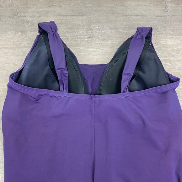 Lands End Purple Slendersuit Grecian Tummy Control One Piece Swimsuit Sz.20W - Picture 11 of 16